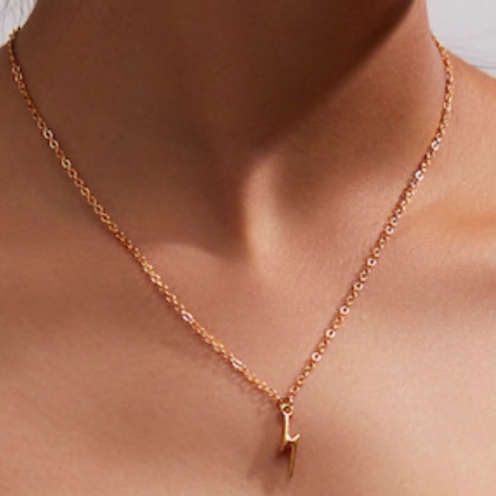 Gold lightning bolt necklace